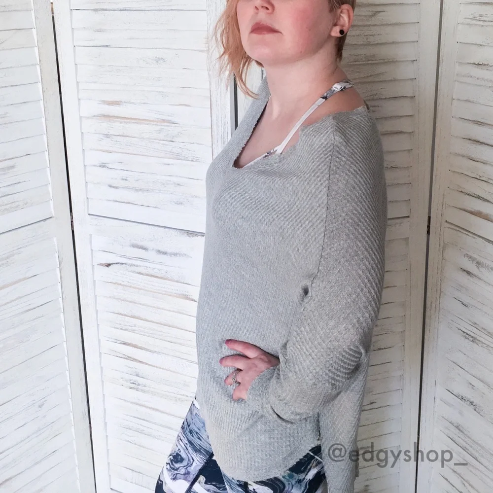 V Neck Thermal Long Sleeve Top - Picture 3 of 7